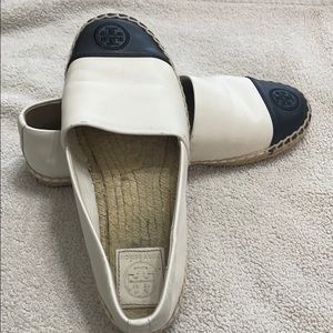 Tory Burch leather espadrilles.